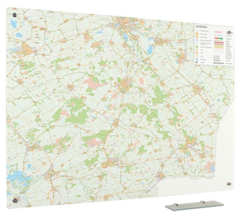 Glassboard kaart provincie Drenthe 90x120 cm