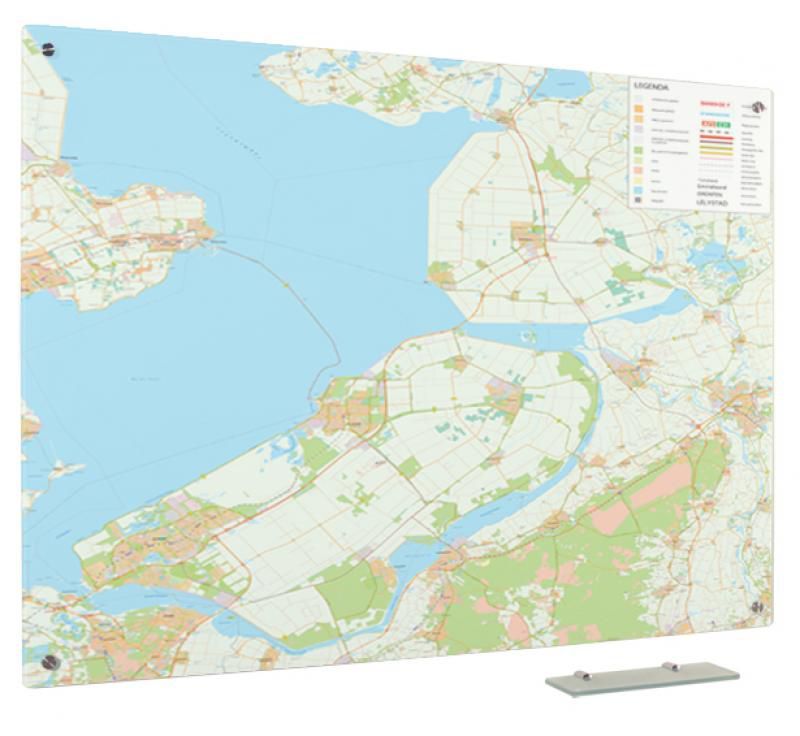 Glassboard kaart provincie Flevoland 90x120 cm