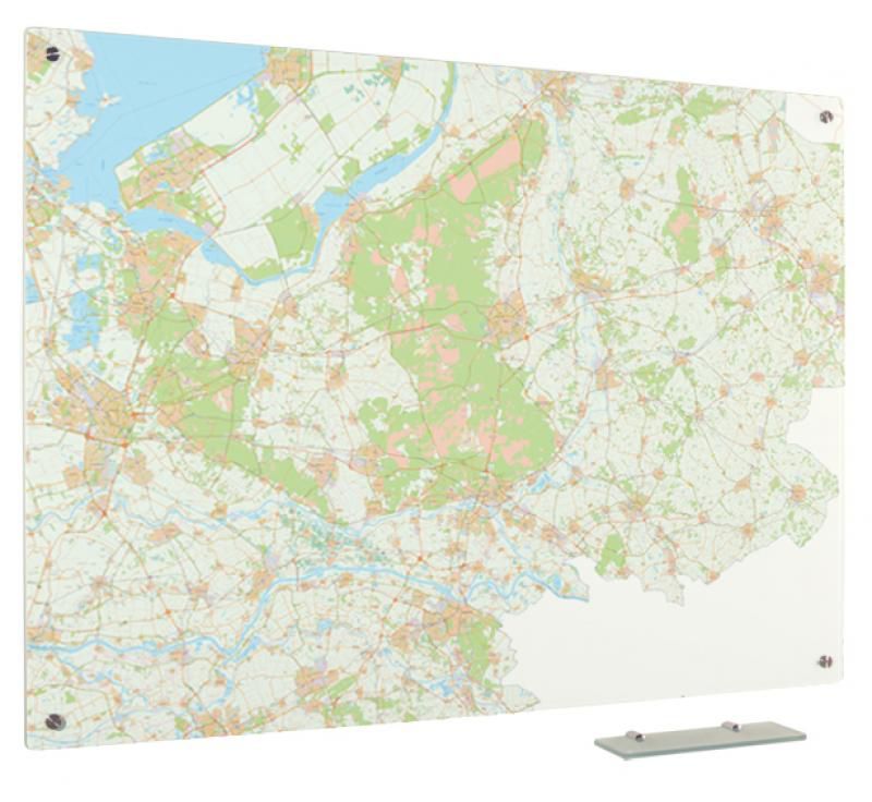 Glassboard kaart provincie Gelderland 90x120 cm