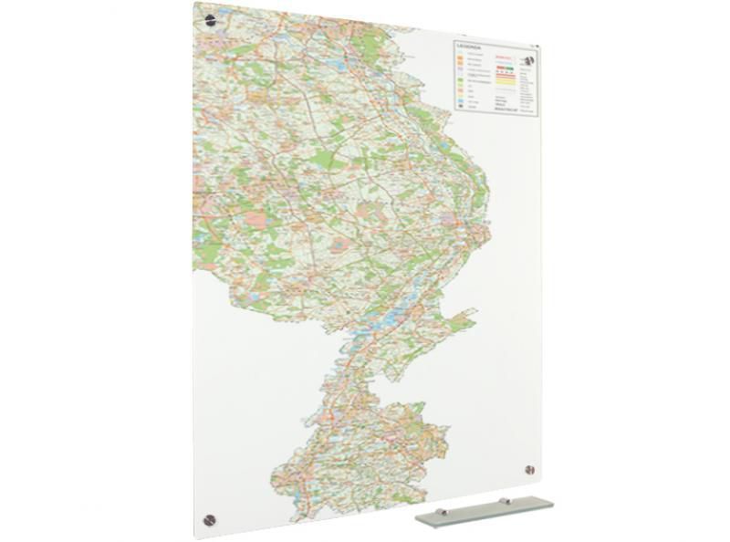 Glassboard kaart provincie Limburg 90x120 cm