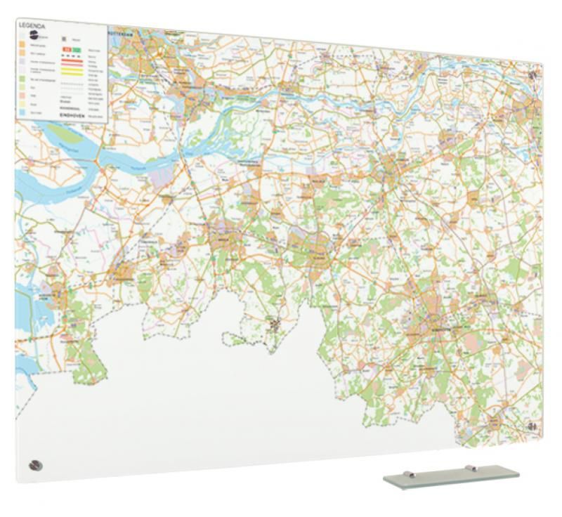 Glassboard kaart provincie Noord-Brabant 90x120 cm