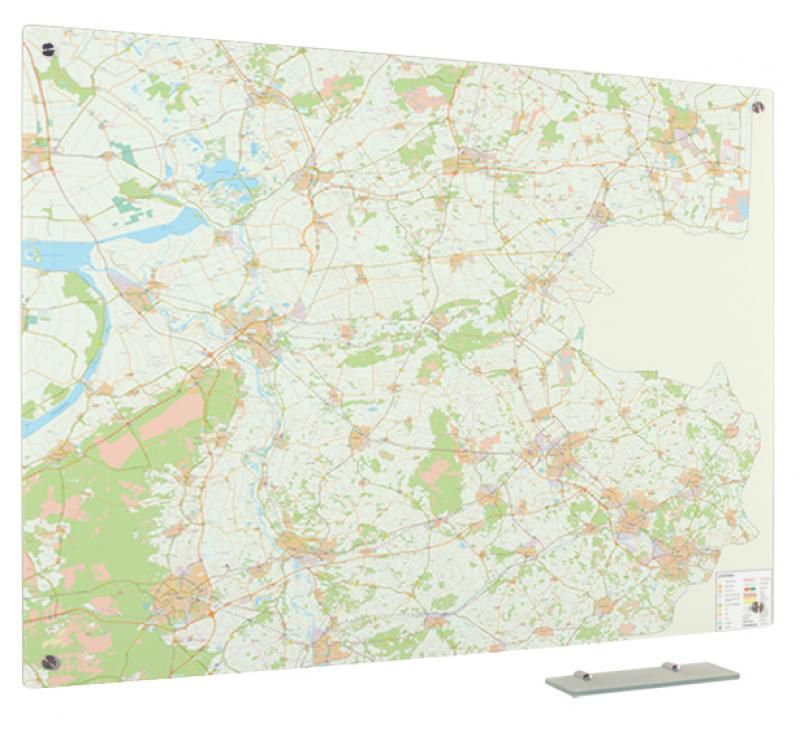 Glassboard kaart provincie Overijssel 90x120 cm