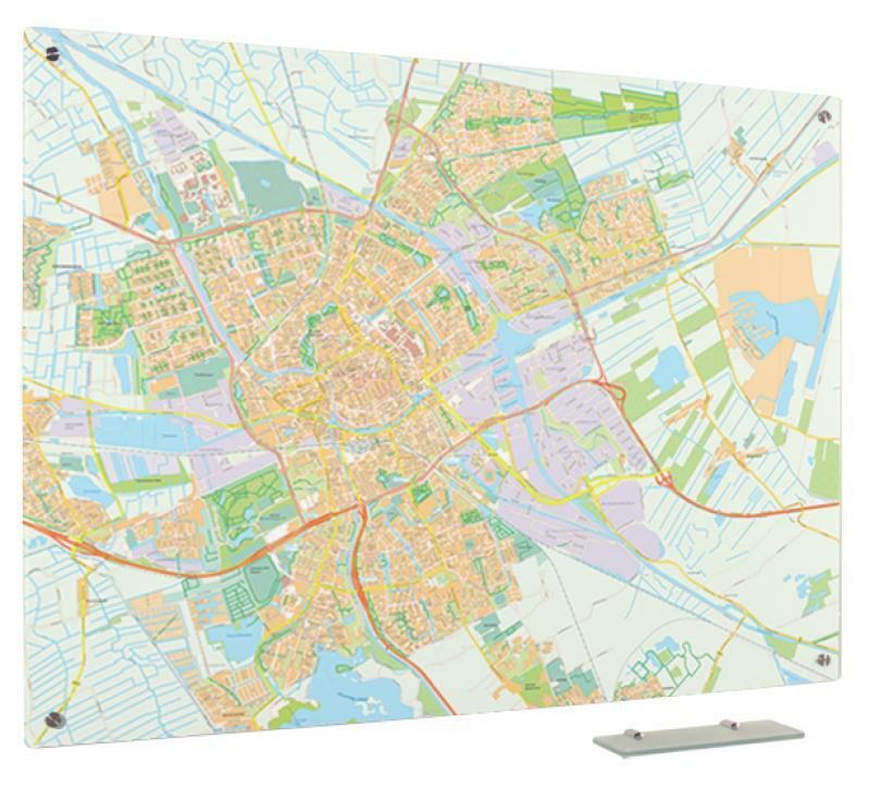 Glassboard kaart Groningen 90x120 cm