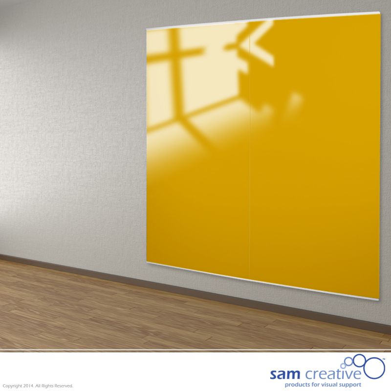 Whiteboard Glas Wandpaneel Yellow 120x240 cm